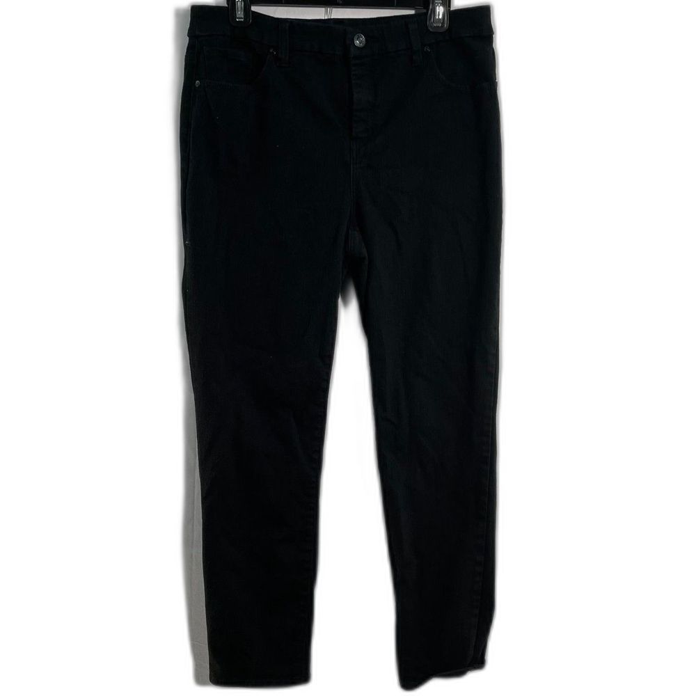 Chico's So Slimming Girlfriend Ankle Jeans Black Slim Leg Pants Medium
